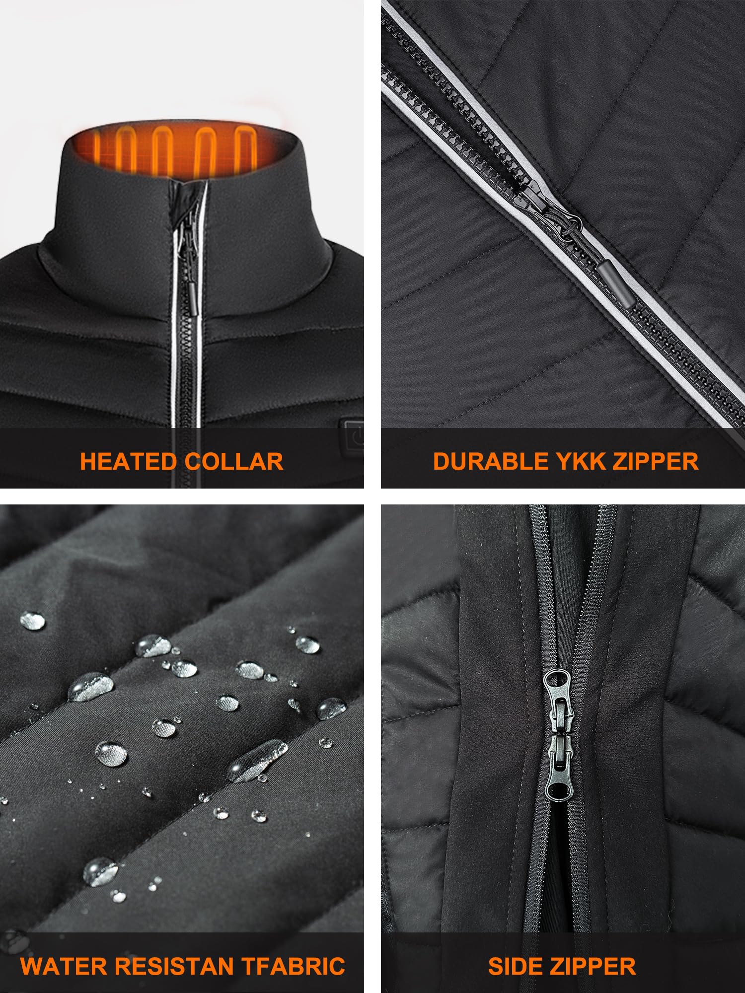 SGKOW Heated Vest Battery Black Heated Vest for Men&Women Unisex Heated Vest A3