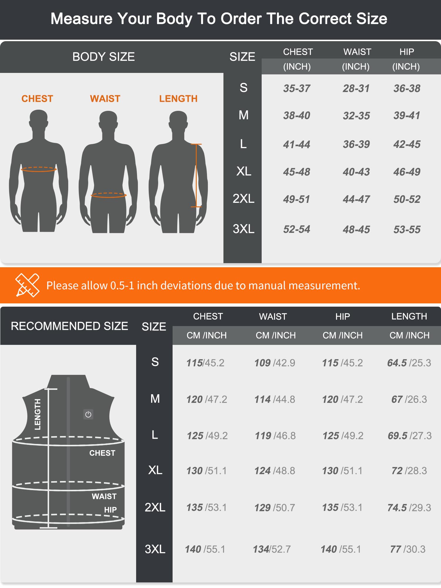 SGKOW winter men's black heated vest includes 7.4v battery pack – SGKOW ...