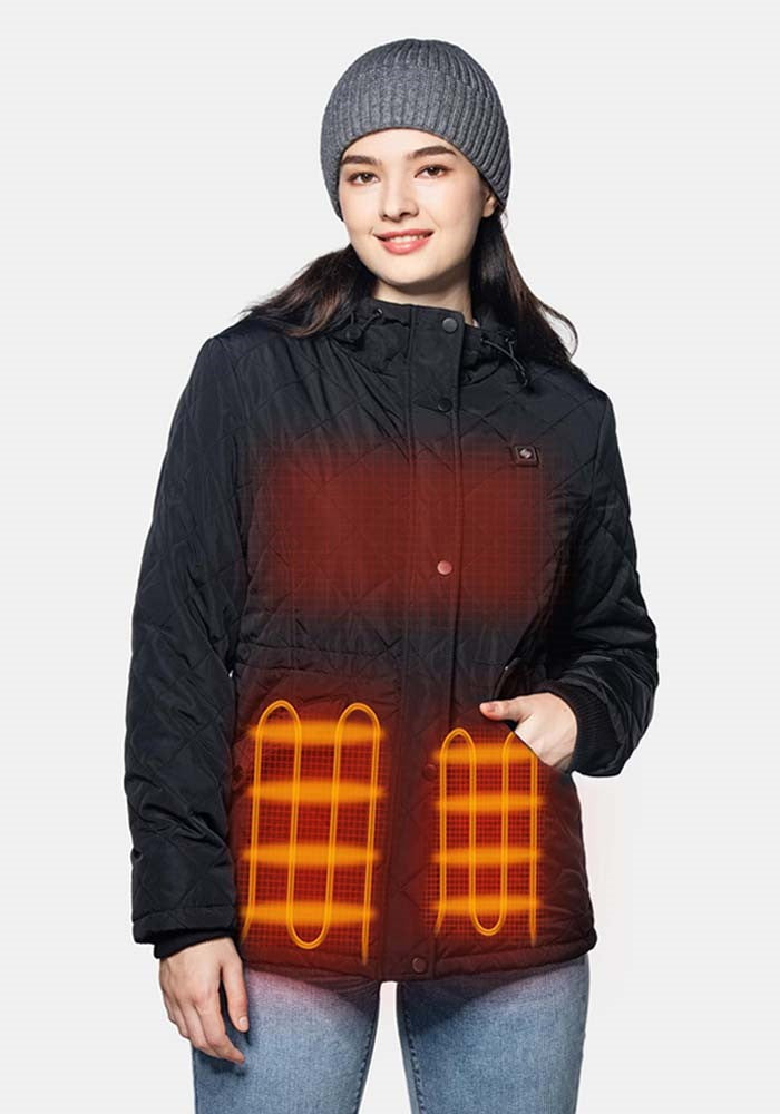 SGKOW Women's Winter Heated Jackets Coat with Battery Pack | GaN Fast Charger K1P