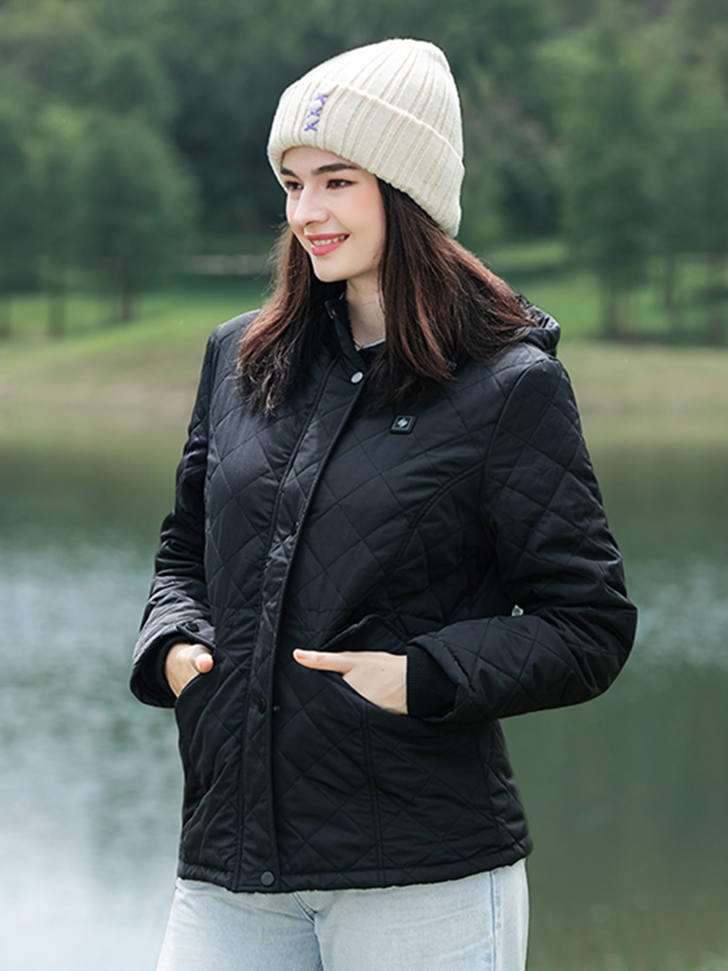 SGKOW Women's Winter Heated Jackets Coat with Battery Pack | GaN Fast Charger K1P