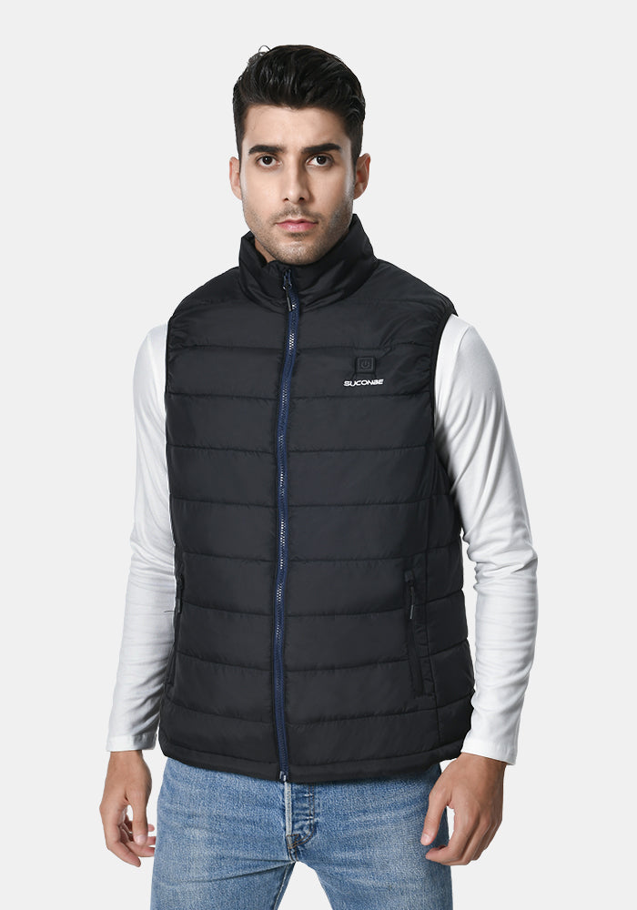 Men's Lightweight Vest with Heated Vest Battery Pack Polyester Black