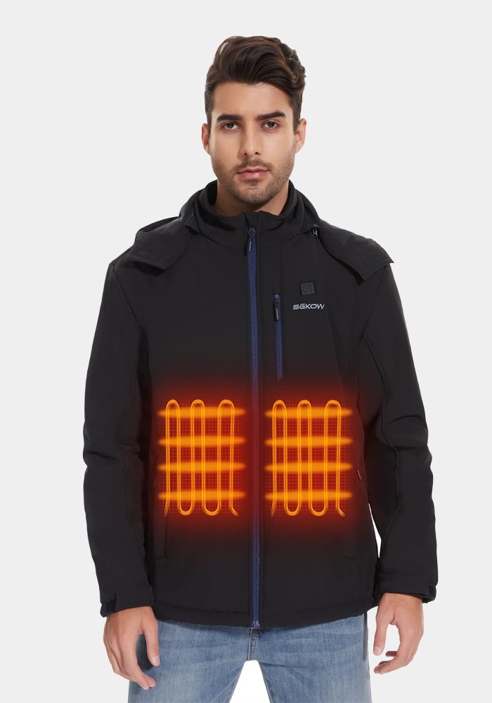 SGKOW Men's Classic Heated Jacket with Battery Pack