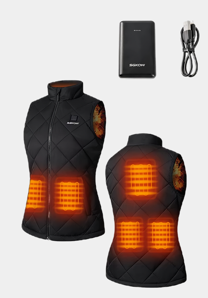 SGKOW Women's Heated Vest with Battery Pack Polyester Black