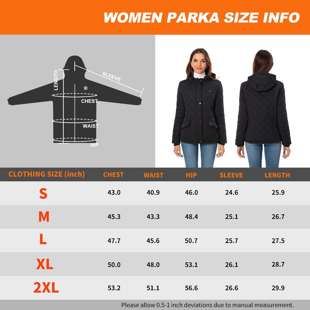 SGKOW Women's Heated Jacket Coat with Battery Polyester Pack